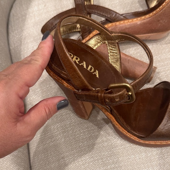 Prada Women's Dark Brown Leather Heels - Picture 7 of 11